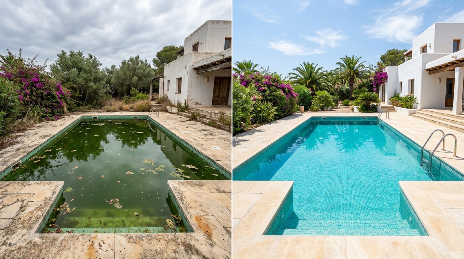 Pool transformation before and after