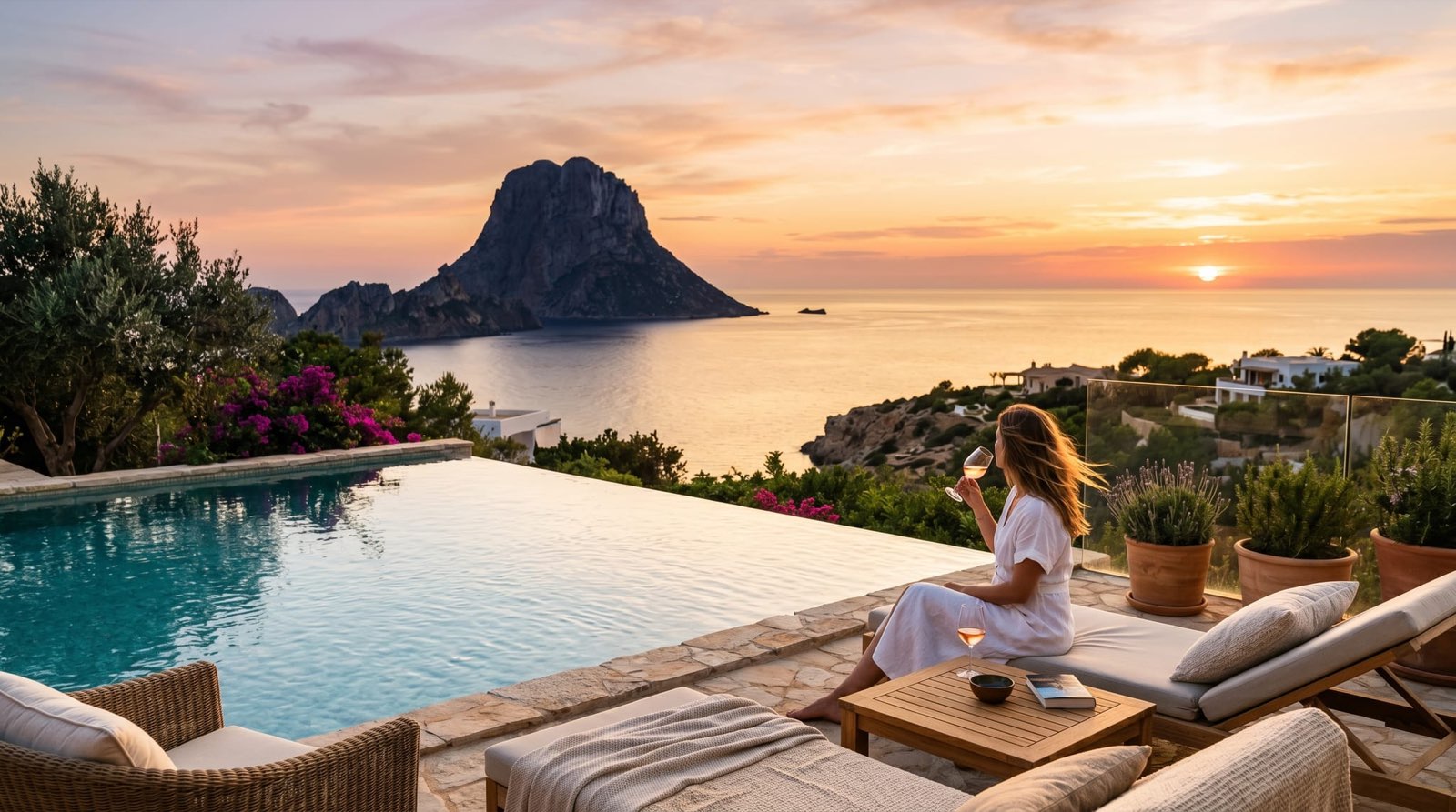 Luxury villa pool in Ibiza