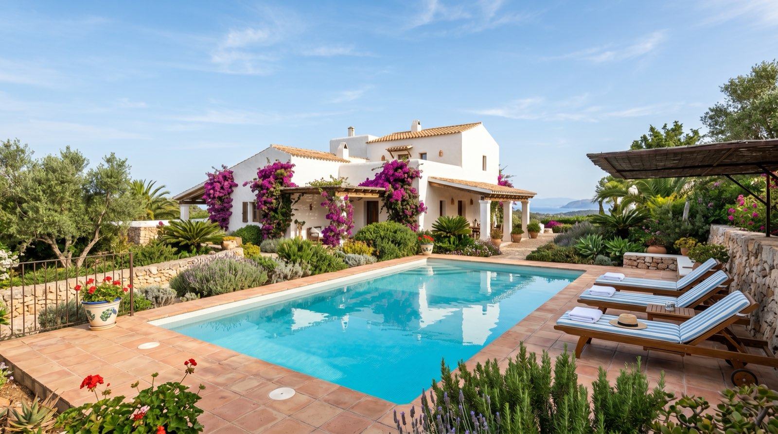 Crystal clear pool at Ibiza finca